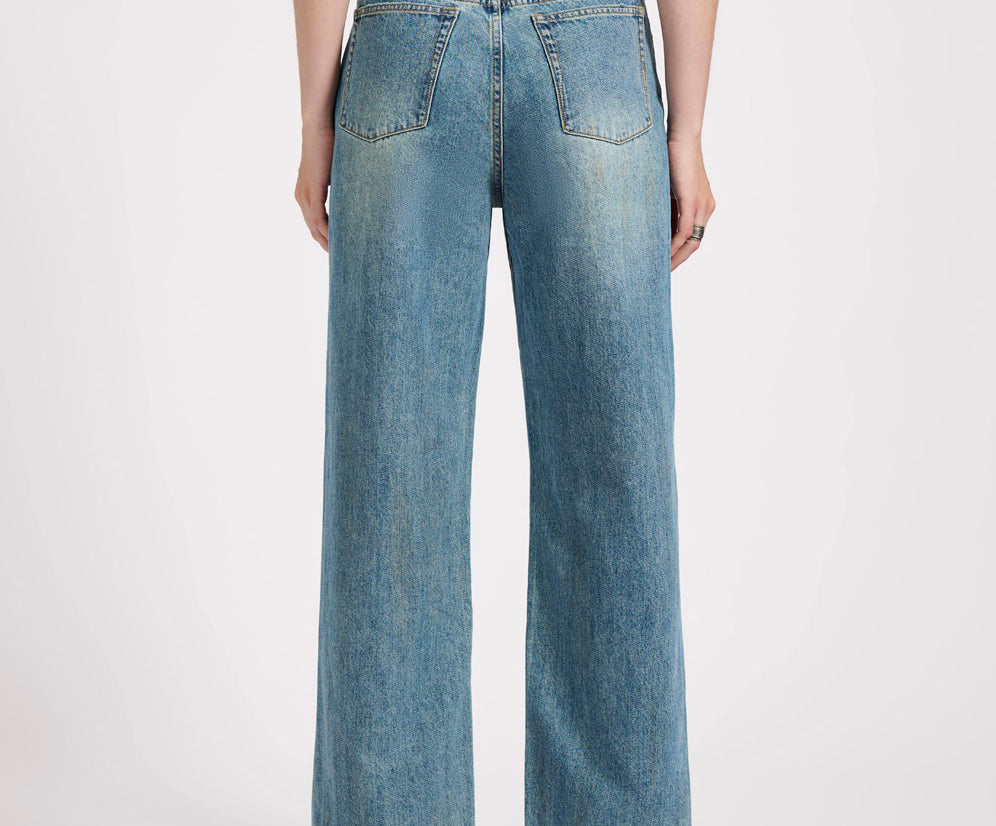 Baxters Mid Waist Straight Leg Denim Jeans - Used Blue