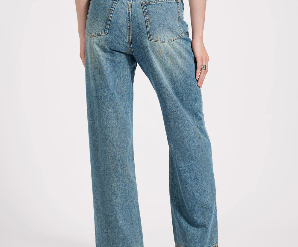 Baxters Mid Waist Straight Leg Denim Jeans - Used Blue