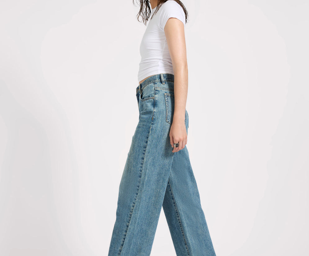 Baxters Mid Waist Straight Leg Denim Jeans - Used Blue