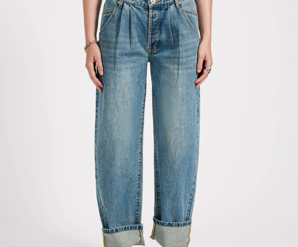 Smiths Low Waist Wide Leg Tailored Denim Jeans - Used Blue