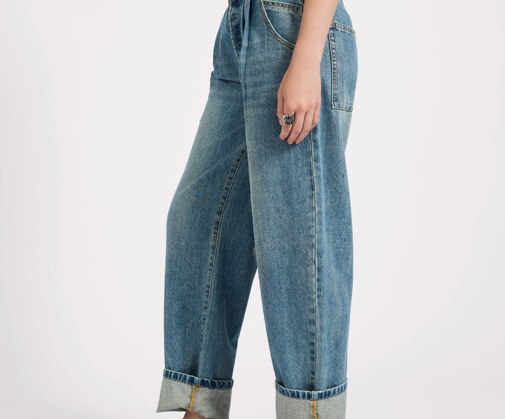 Smiths Low Waist Wide Leg Tailored Denim Jeans - Used Blue