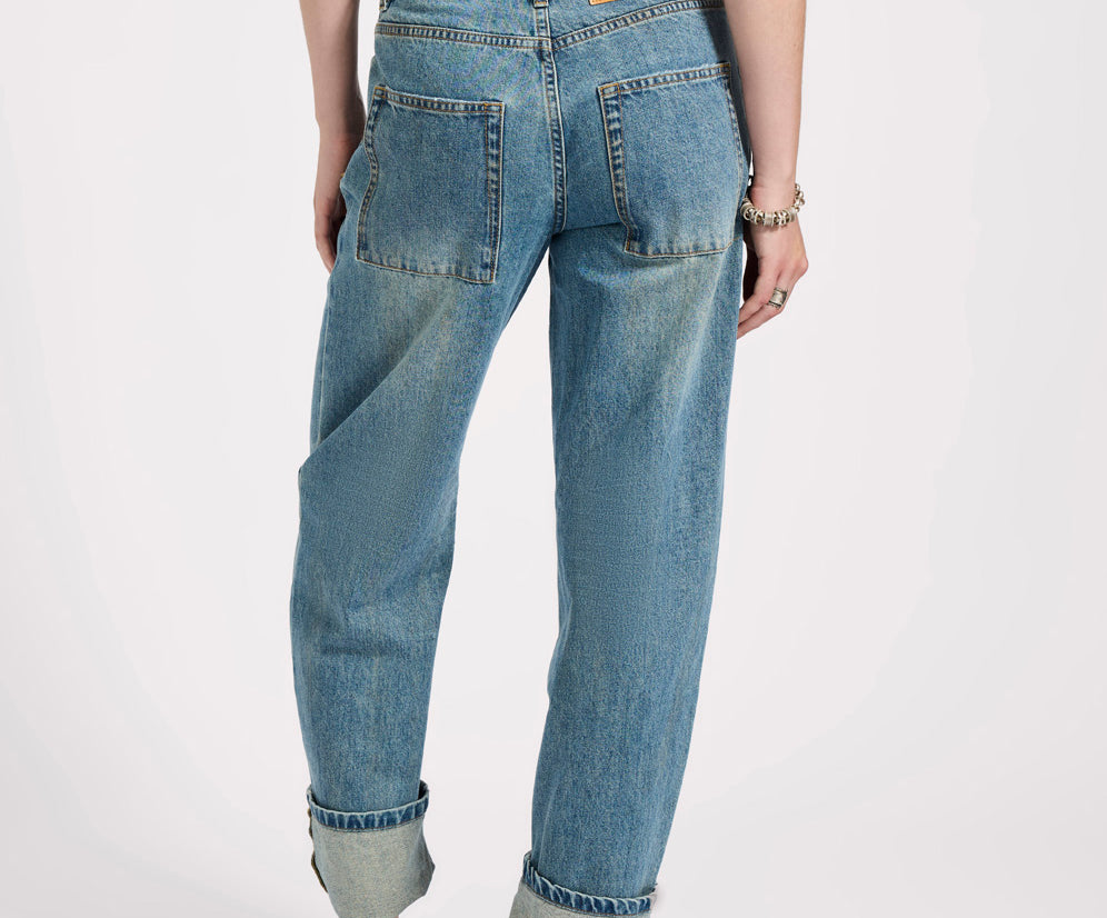 Smiths Low Waist Wide Leg Tailored Denim Jeans - Used Blue
