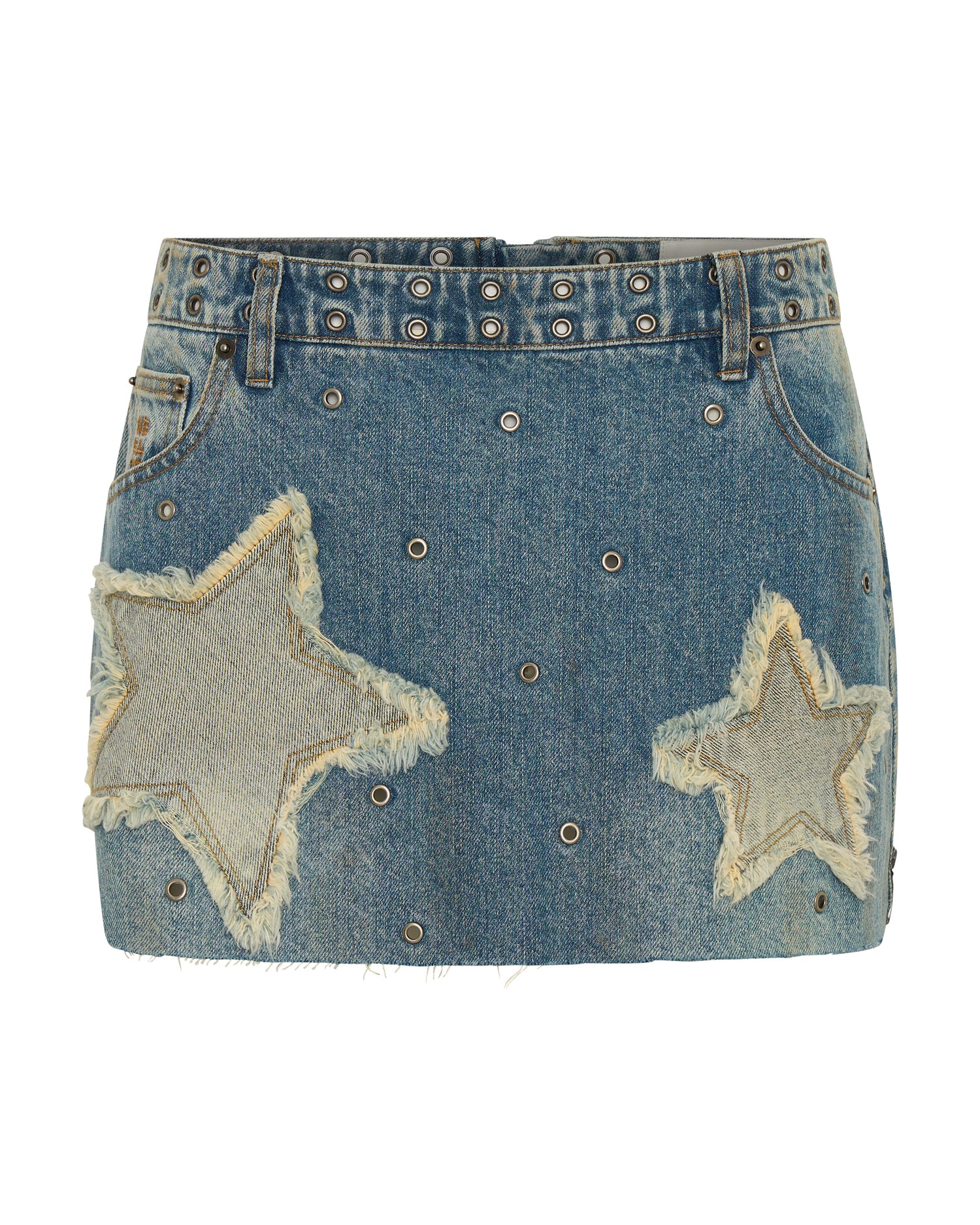 Products Axel Star Low Waist Micro Mini Denim Skirt - Used Blue