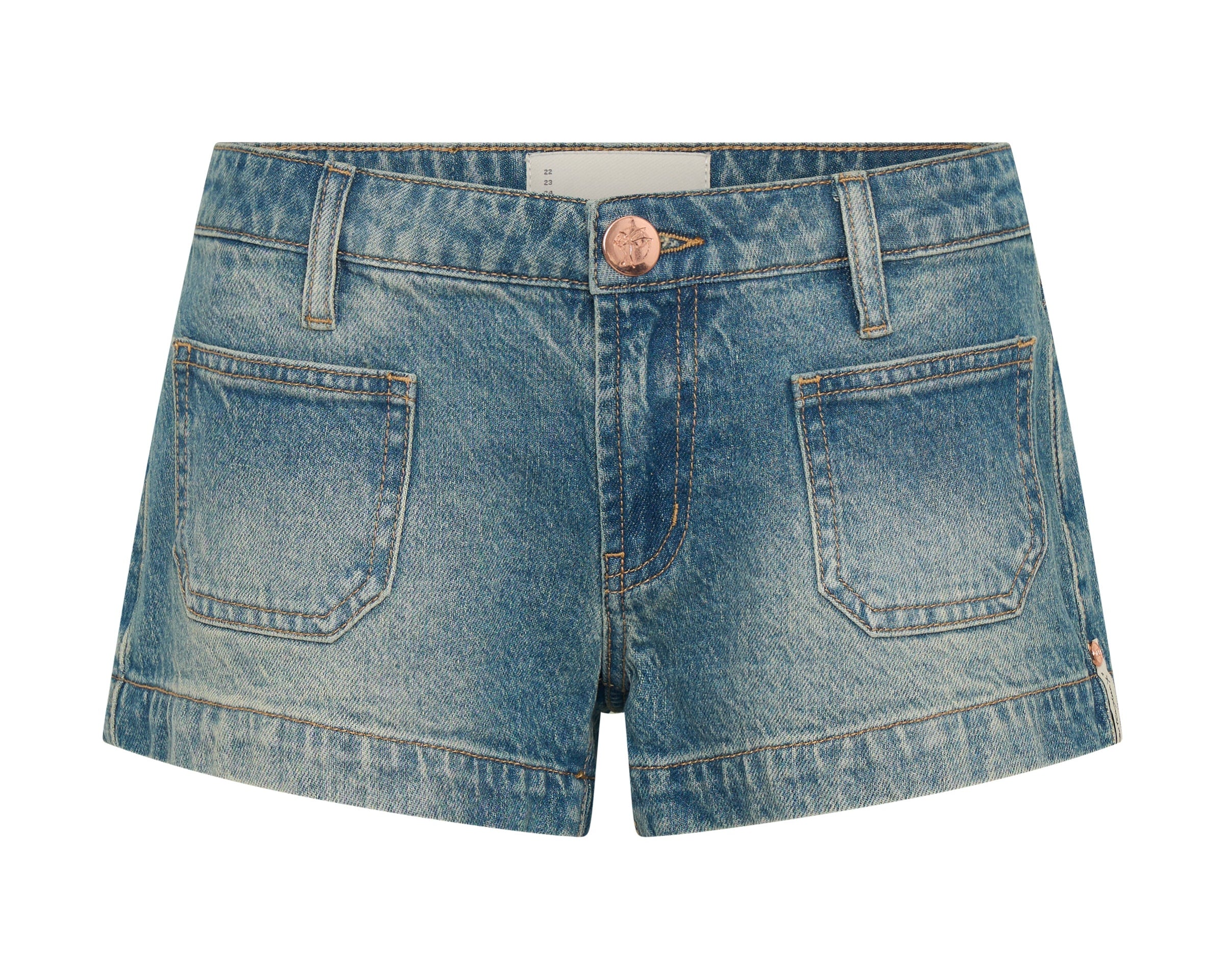Retro Dukes Low Waist Mini Denim Shorts - Texas Blue