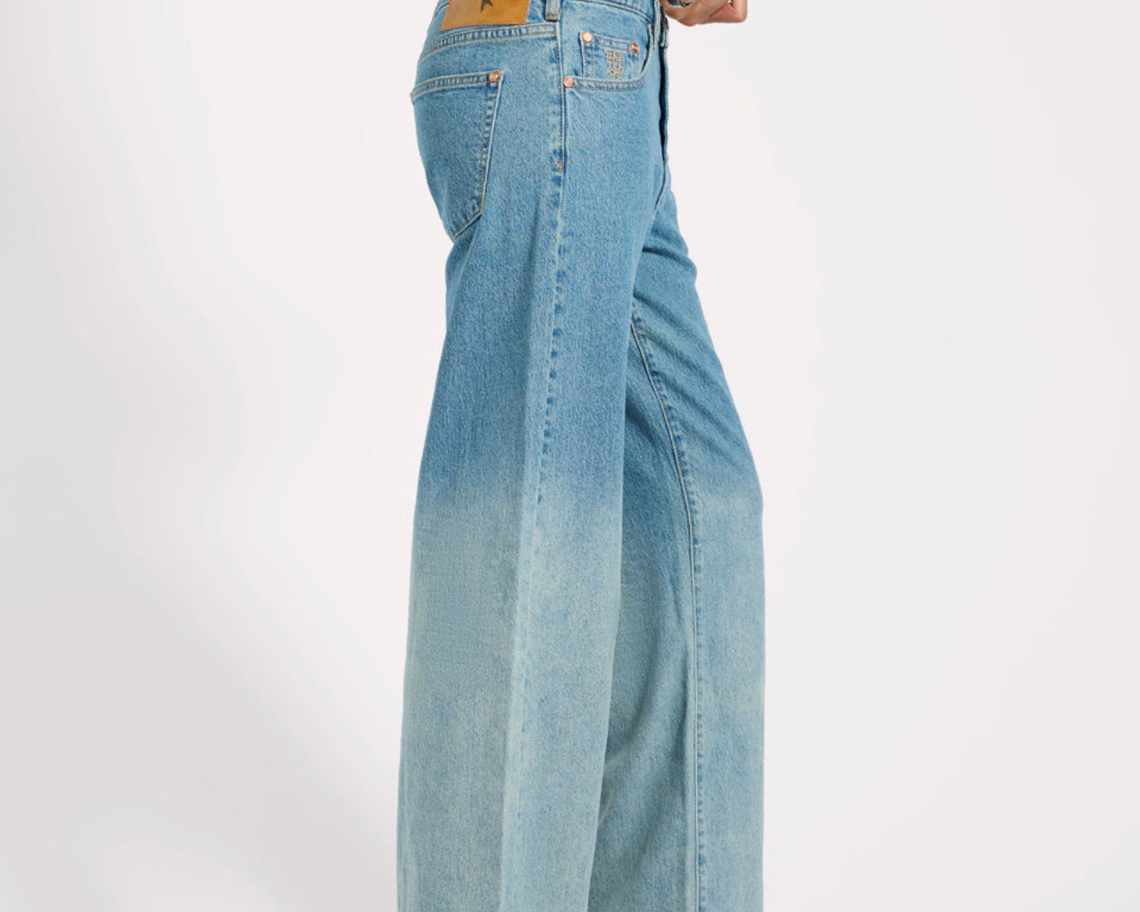 Low Riders Low Waist Wide Leg Denim Jeans - Texas Blue