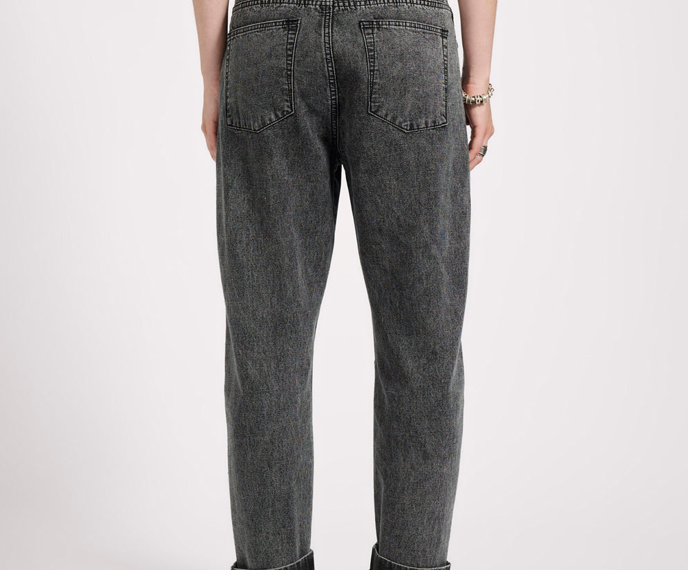 Bandits Low Waist Boyfriend Denim Jeans - Charcoal Black