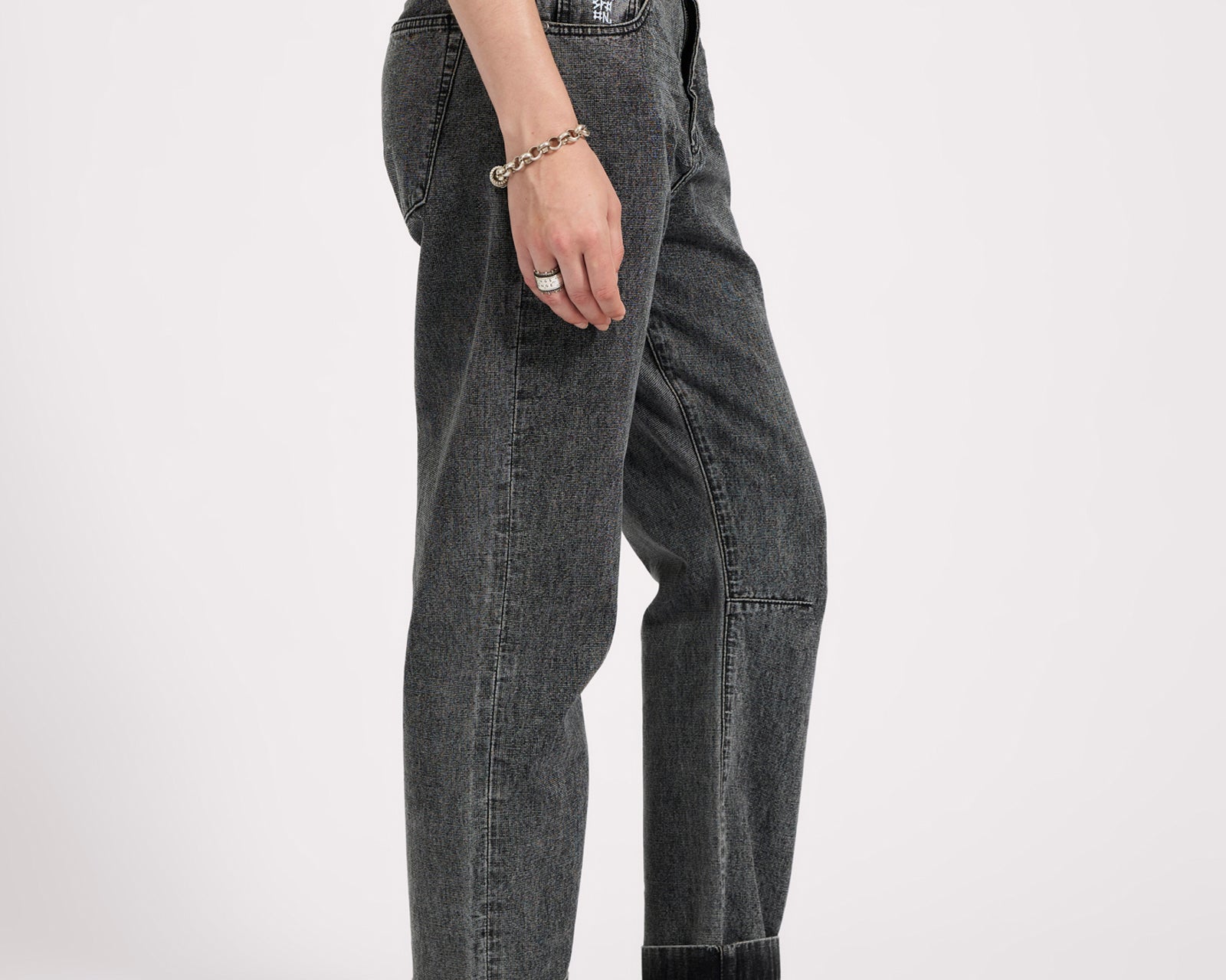 Bandits Low Waist Boyfriend Denim Jeans - Charcoal Black