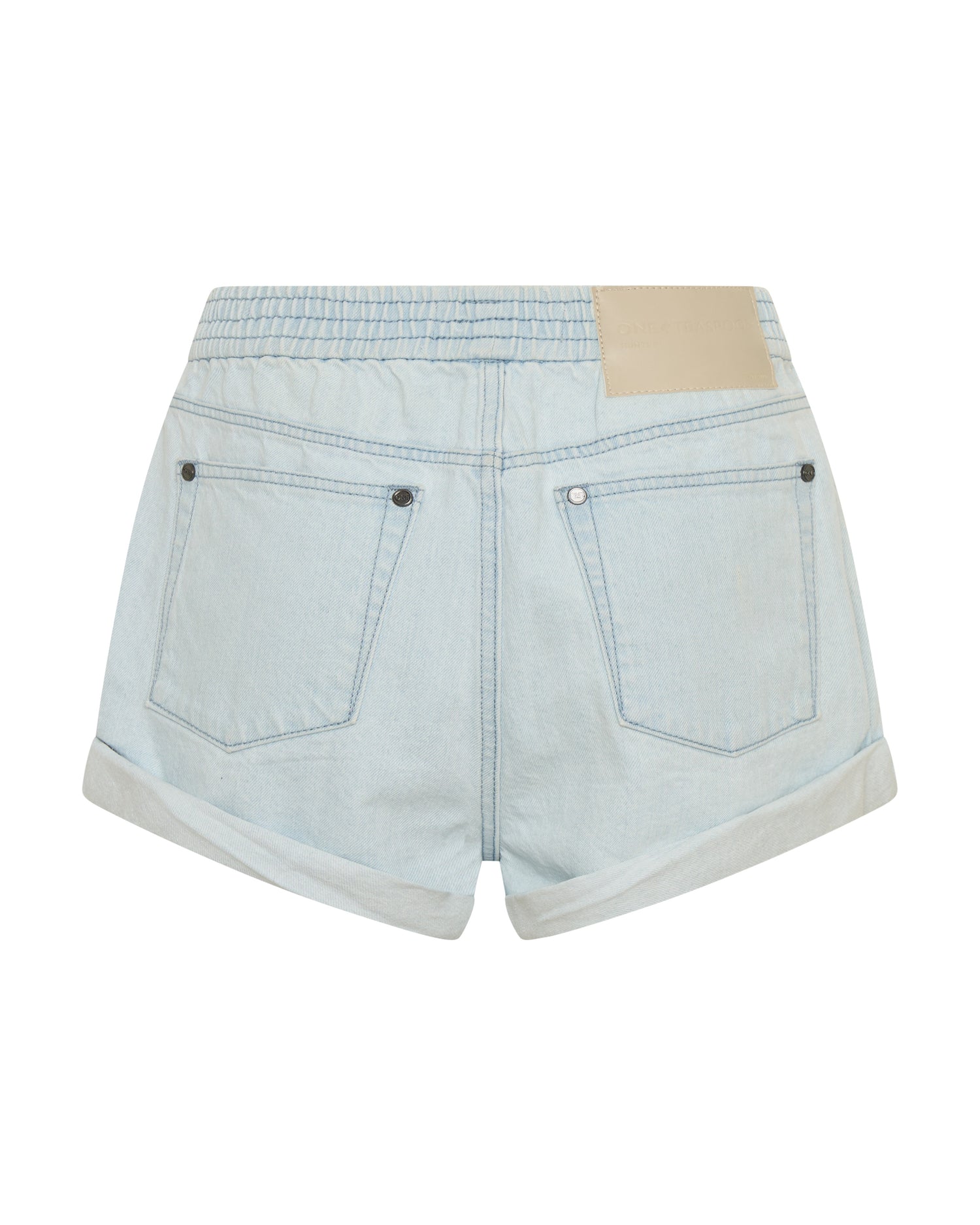 Women's Denim Shorts Hunters Mid Waist Boyfriend Elasticated Denim Shorts - Xanthe