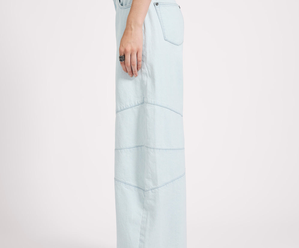 Barrel Mid Waist Wide Leg Denim Jeans - Xanthe Light Blue