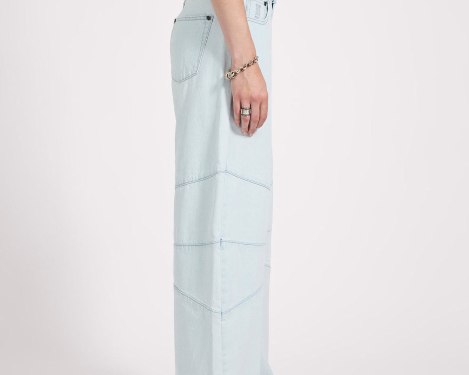 Barrel Mid Waist Wide Leg Denim Jeans - Xanthe Light Blue