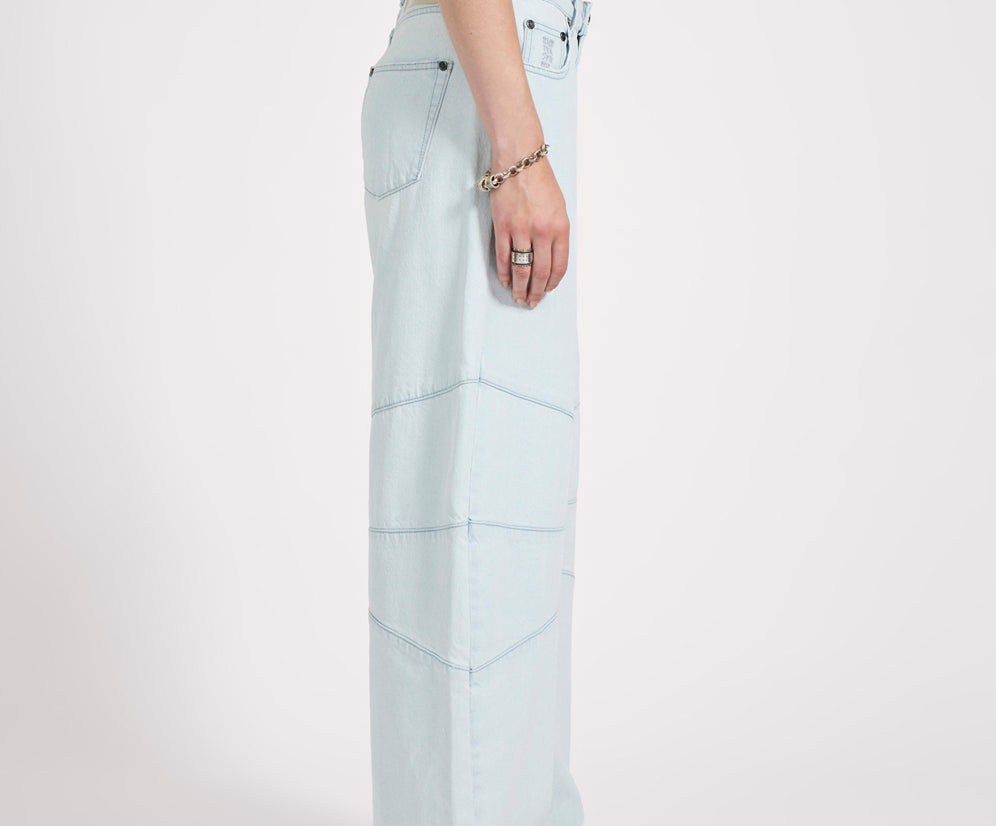 Barrel Mid Waist Wide Leg Denim Jeans - Xanthe Light Blue