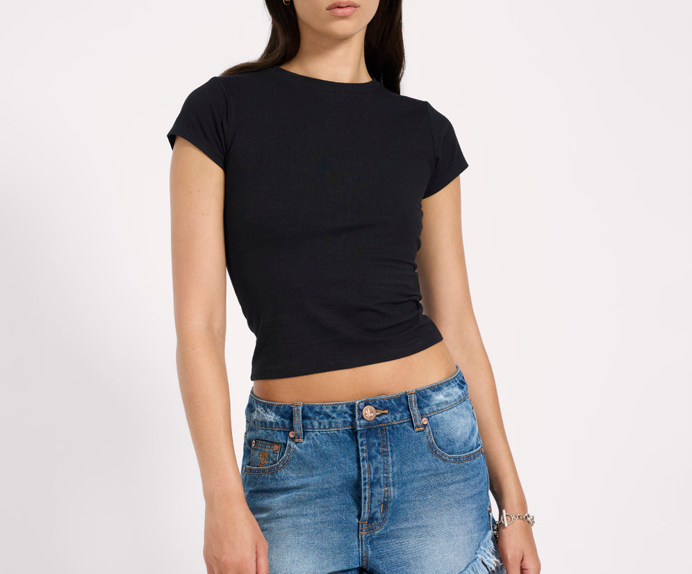 Outlaws Low Waist Mid Length Denim Shorts - Pacifica Blue