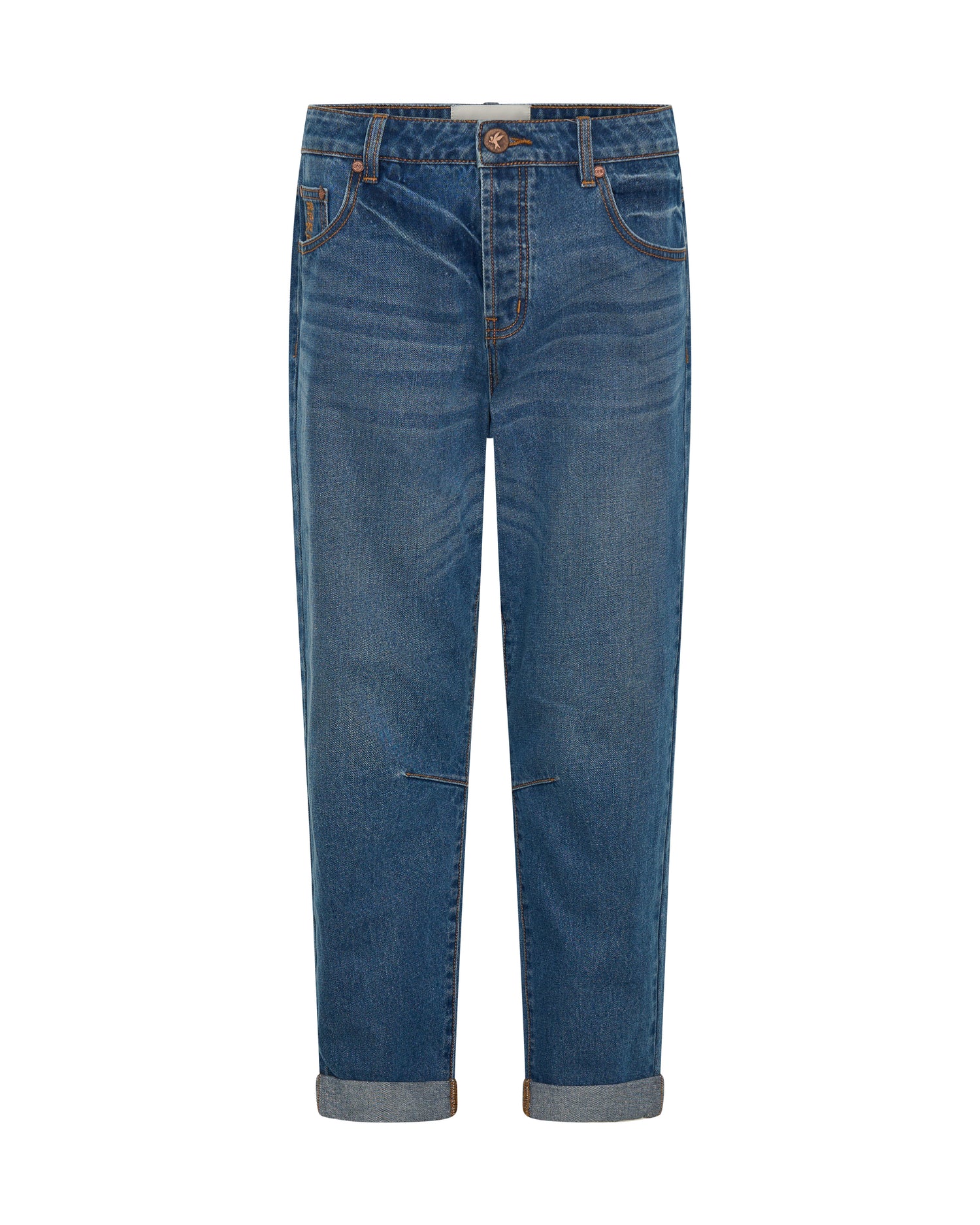  Saints Low Waist Boyfriend Denim Jeans - Pacifica Blue