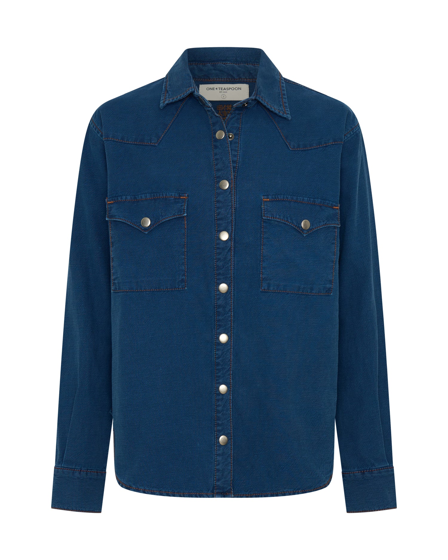 Western Denim Shirt - Deep Blue