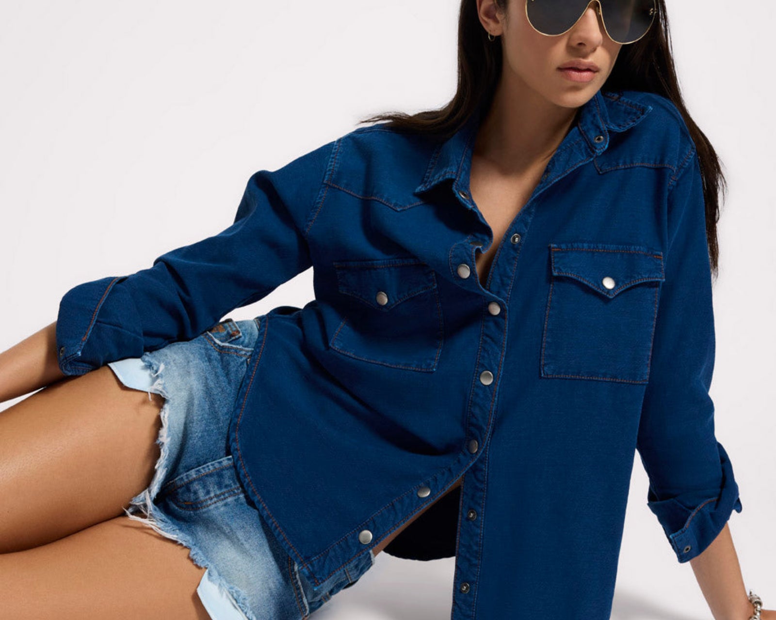 Western Denim Shirt - Deep Blue