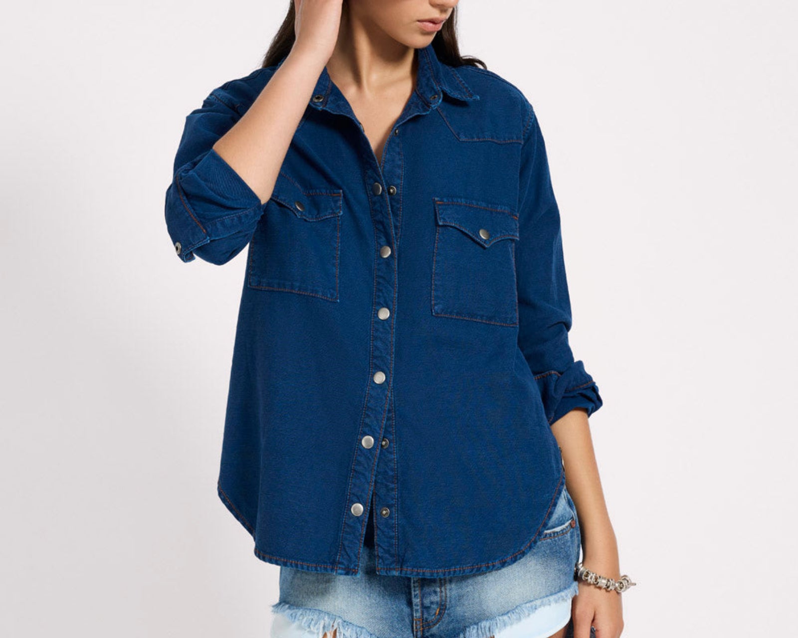 Western Denim Shirt - Deep Blue