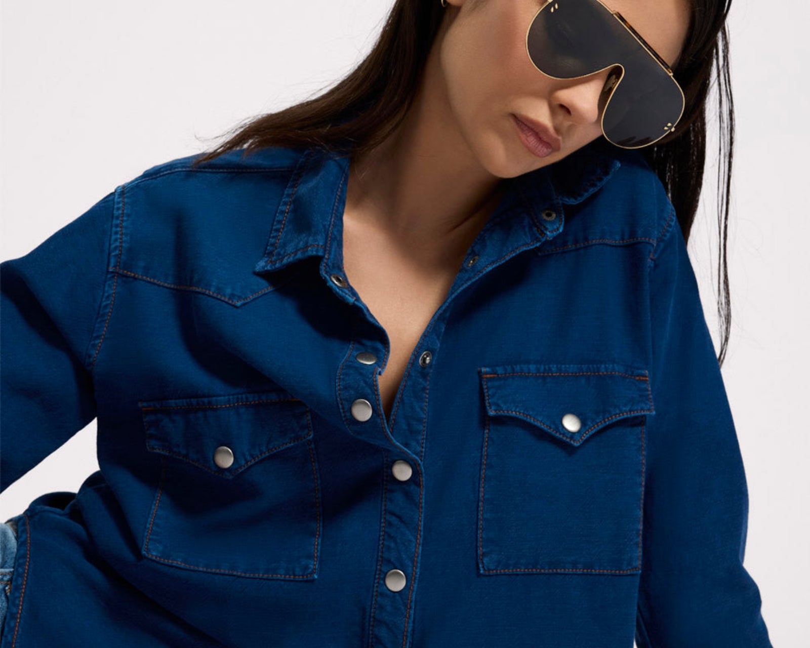 Western Denim Shirt - Deep Blue