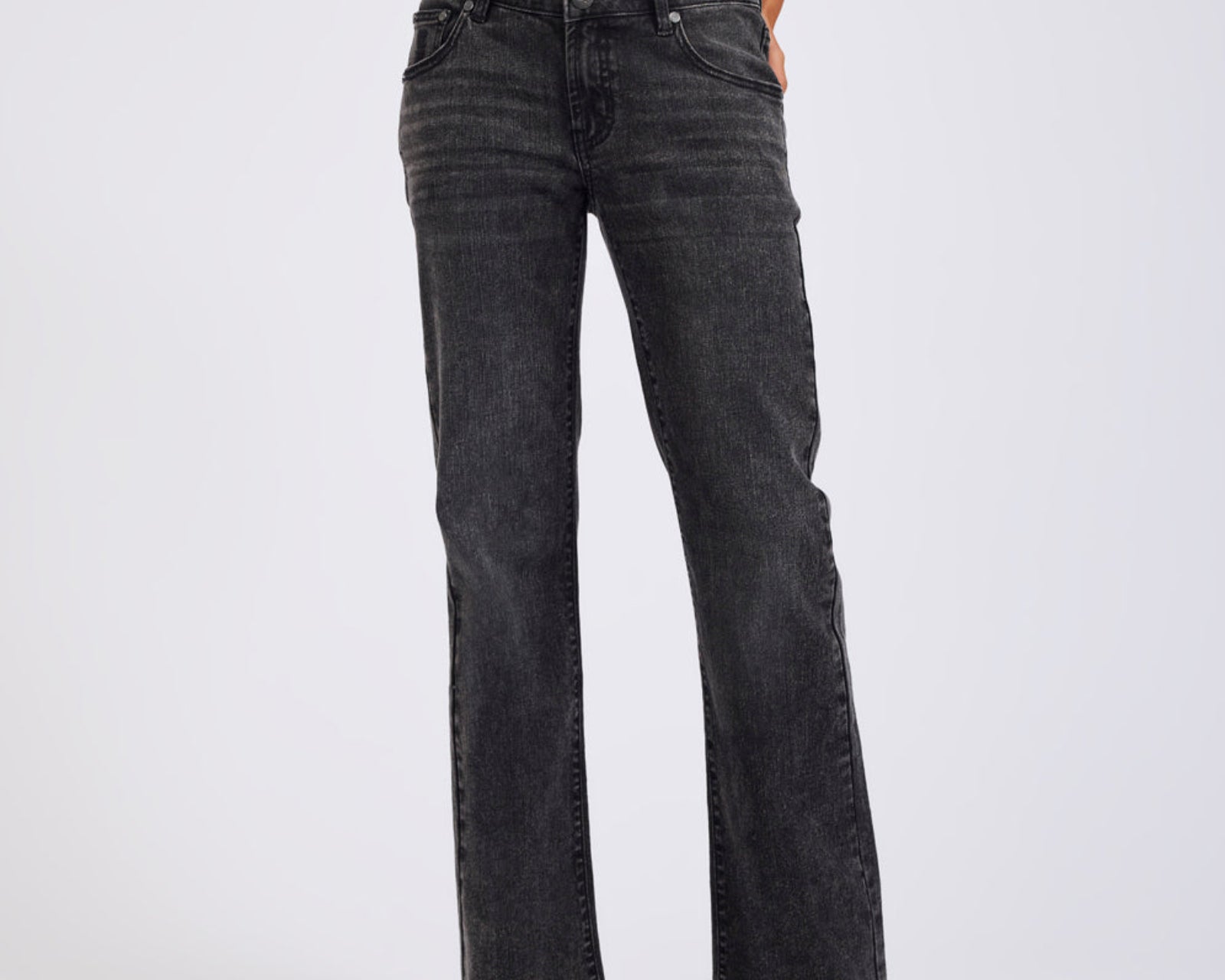 Alice Low Waist Bootcut Denim Jeans - Washed Black