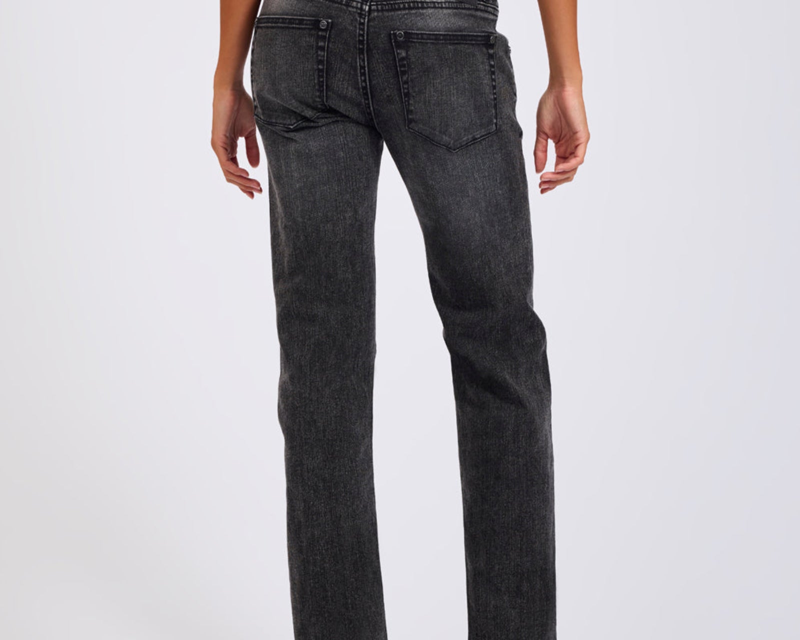 Alice Low Waist Bootcut Denim Jeans - Washed Black