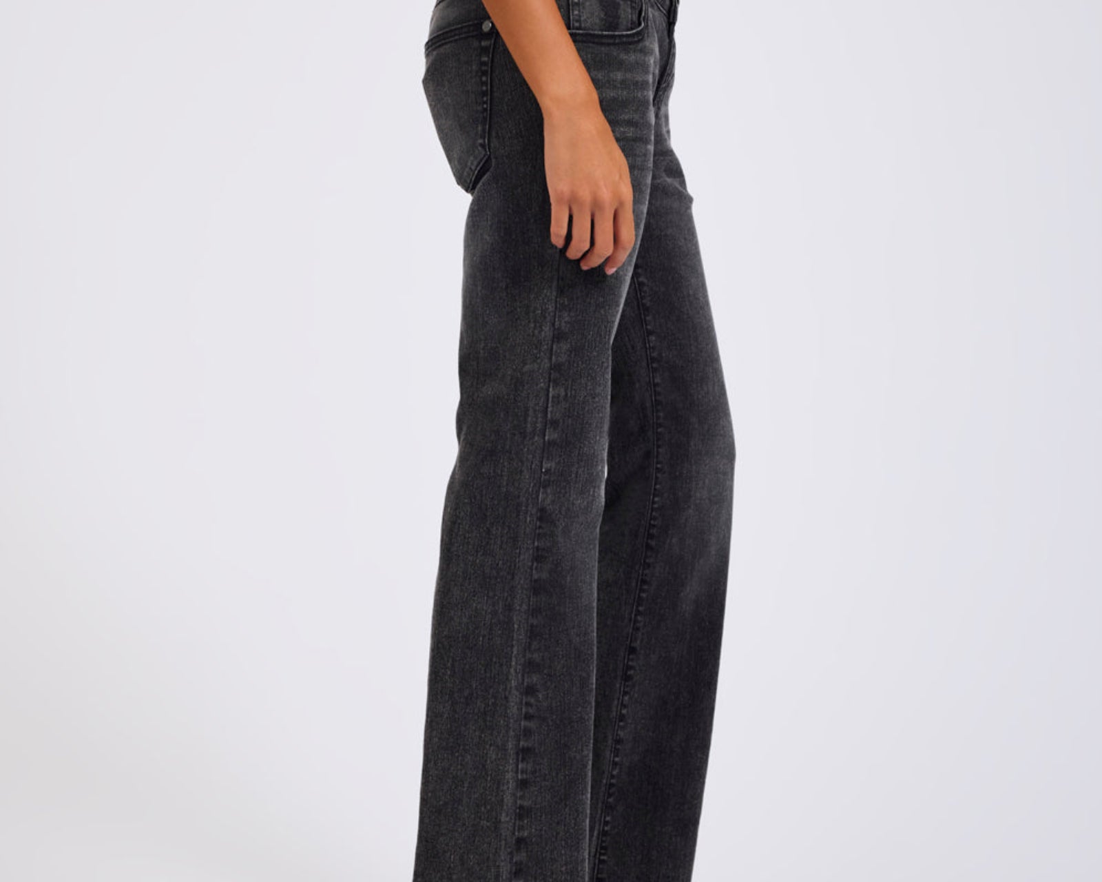 Alice Low Waist Bootcut Denim Jeans - Washed Black