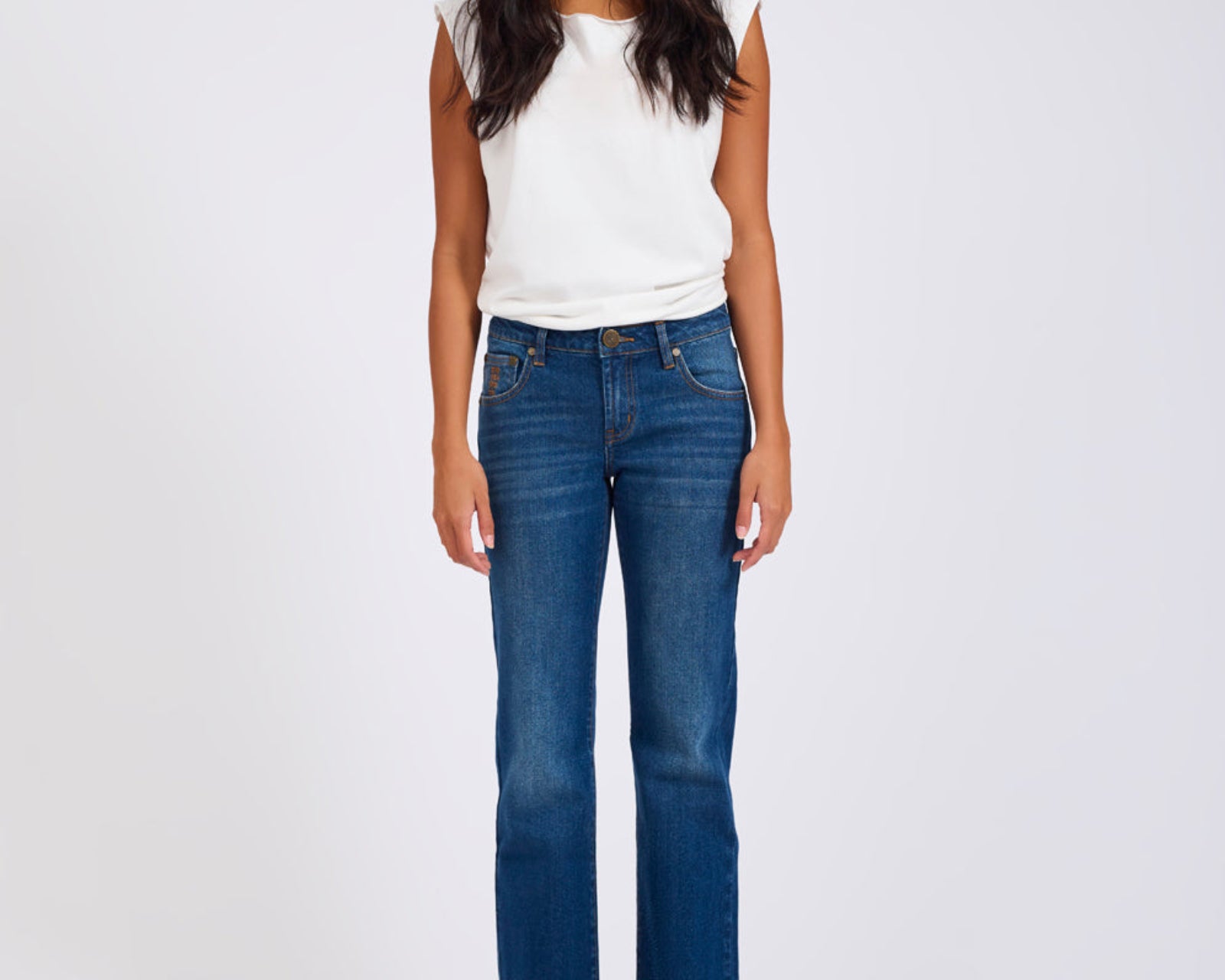 Alice Low Waist Bootcut Denim Jeans - Indigo Blue