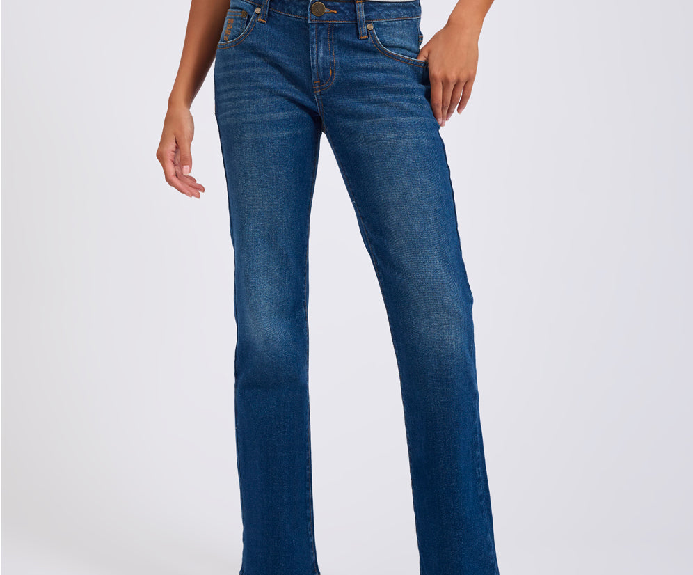 Alice Low Waist Bootcut Denim Jeans - Indigo Blue