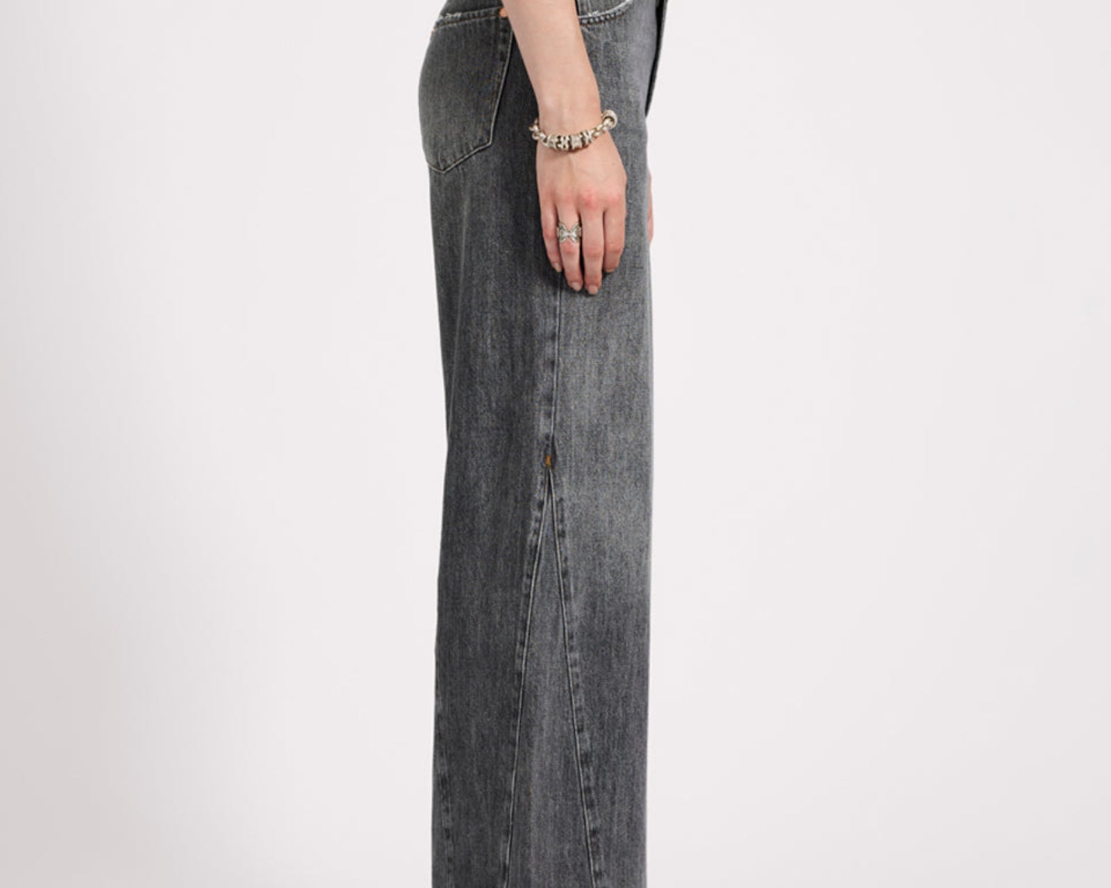 Cruisers Mid Waist Bootcut Flare Denim Jeans - Charcoal Grey