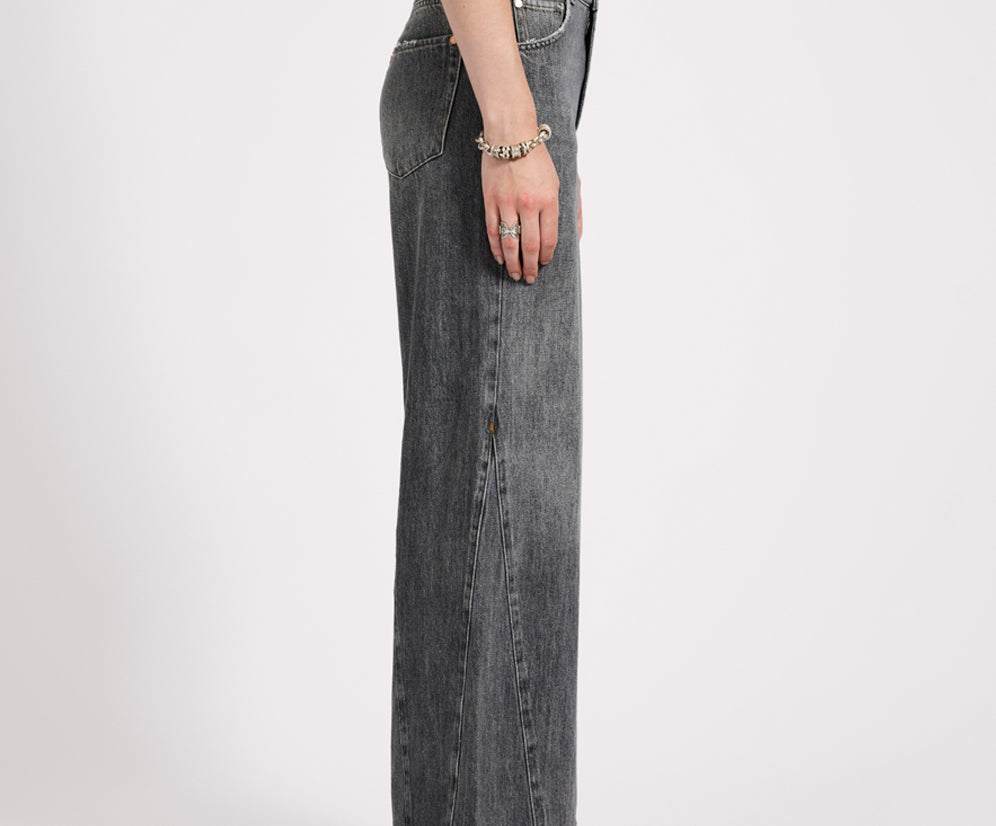 Cruisers Mid Waist Bootcut Flare Denim Jeans - Charcoal Grey
