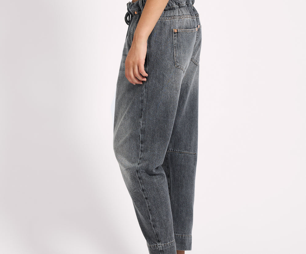 Outcasts Low Waist Drop Crotch Harem Denim Jeans - Charcoal Grey