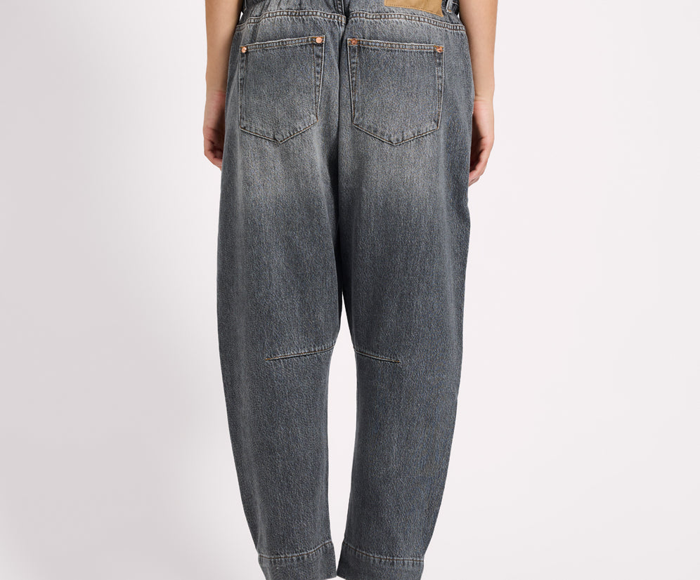 Outcasts Low Waist Drop Crotch Harem Denim Jeans - Charcoal Grey