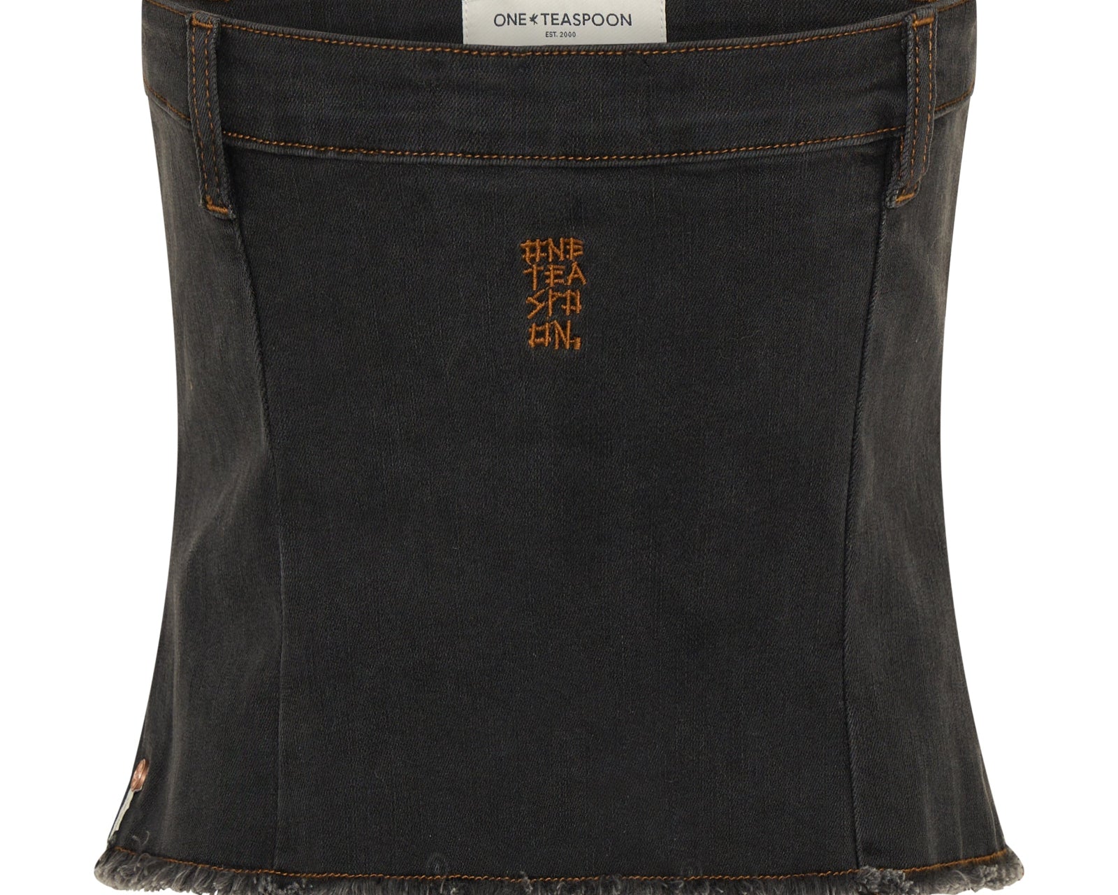 Denim Strapless Tube Top - Black