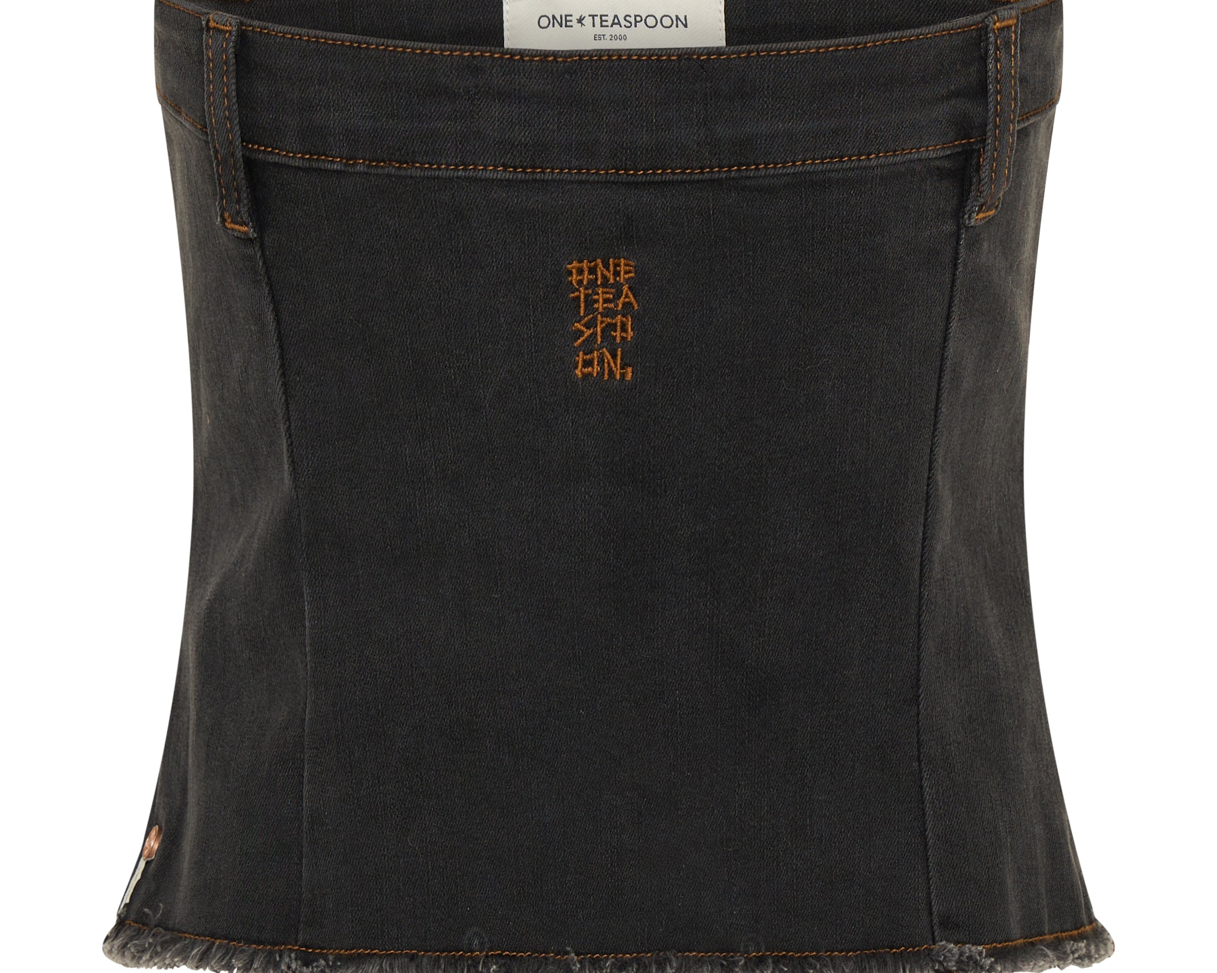 Denim Strapless Tube Top - Black
