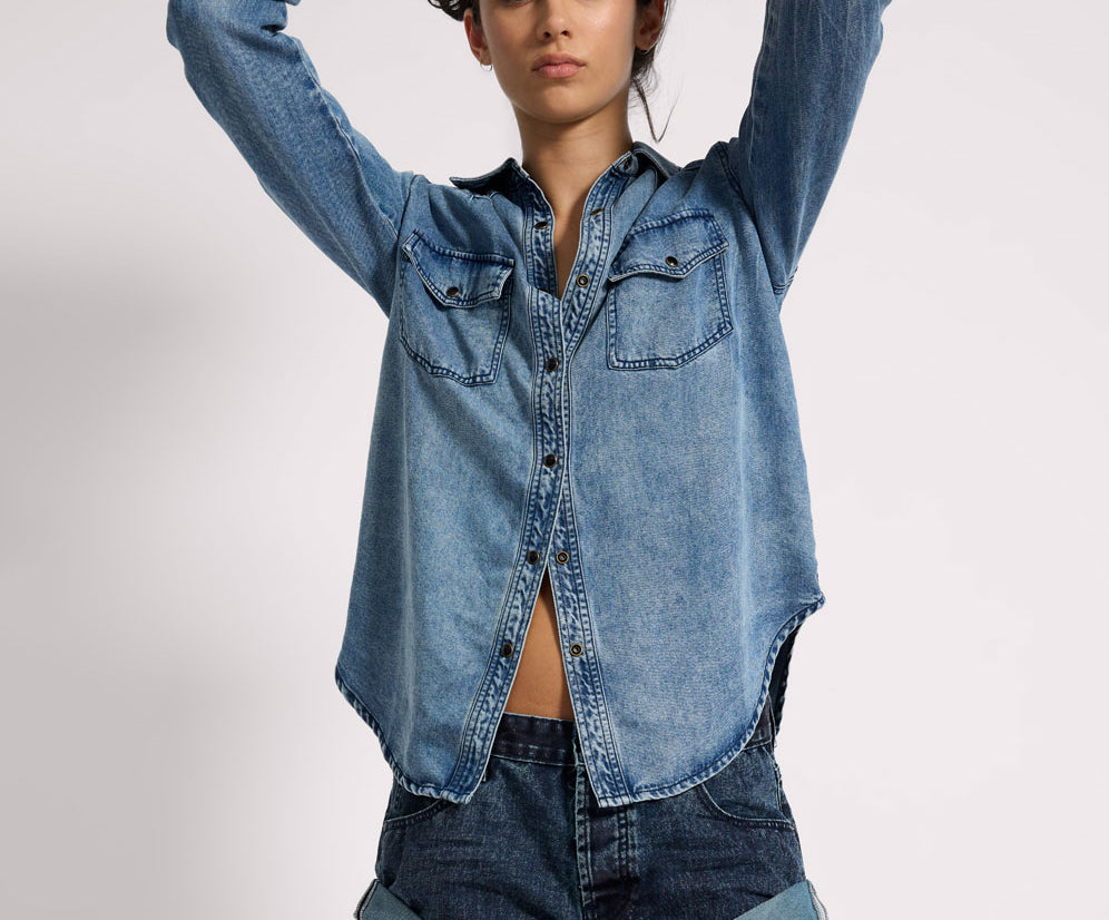 Bandits Low Waist Denim Shorts - Indigo Blue