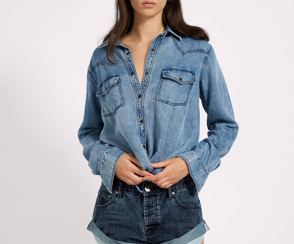 Bandits Low Waist Denim Shorts - Indigo Blue