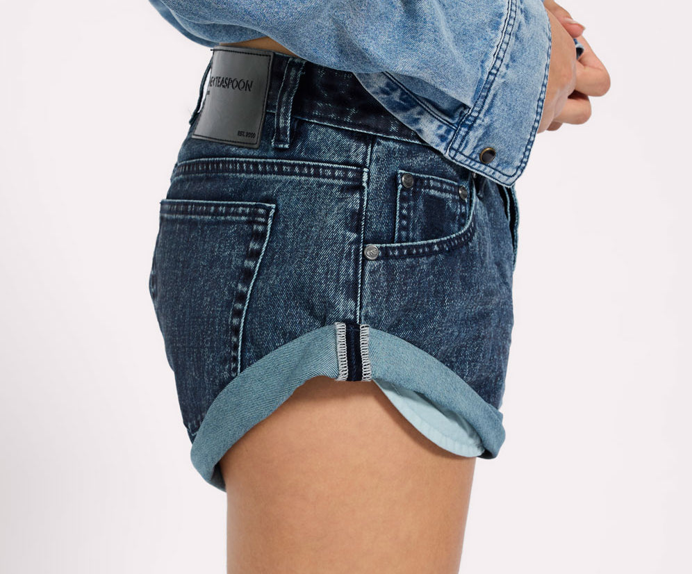 Bandits Low Waist Denim Shorts - Indigo Blue