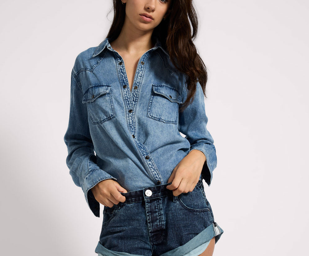 Bandits Low Waist Denim Shorts - Indigo Blue