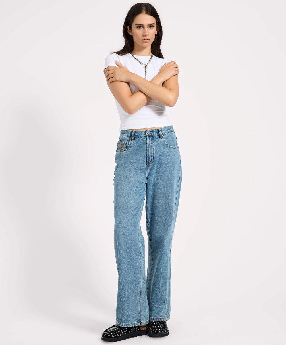 New Arrivals Baxters Mid Waist Wide Leg Denim Jeans - Blue Crush