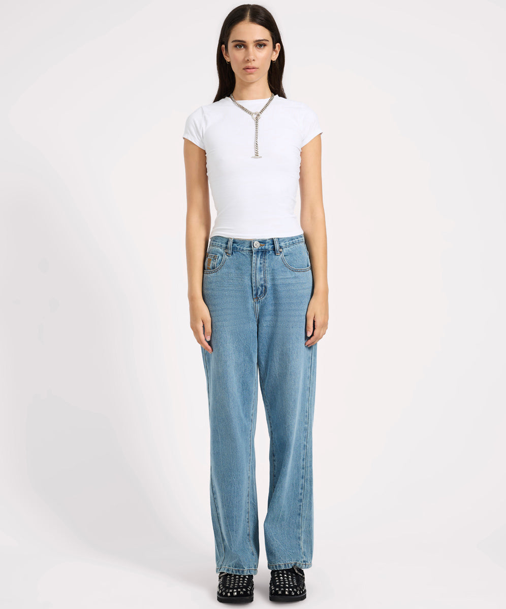 New Arrivals Baxters Mid Waist Wide Leg Denim Jeans - Blue Crush