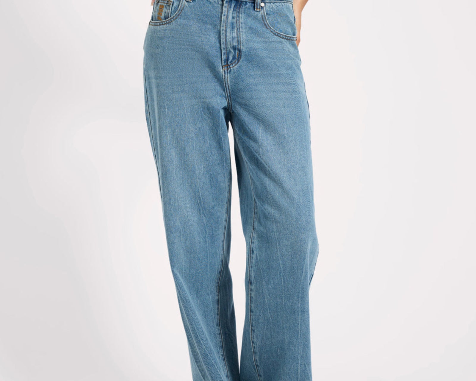 Baxters Mid Waist Wide Leg Denim Jeans - Blue Crush