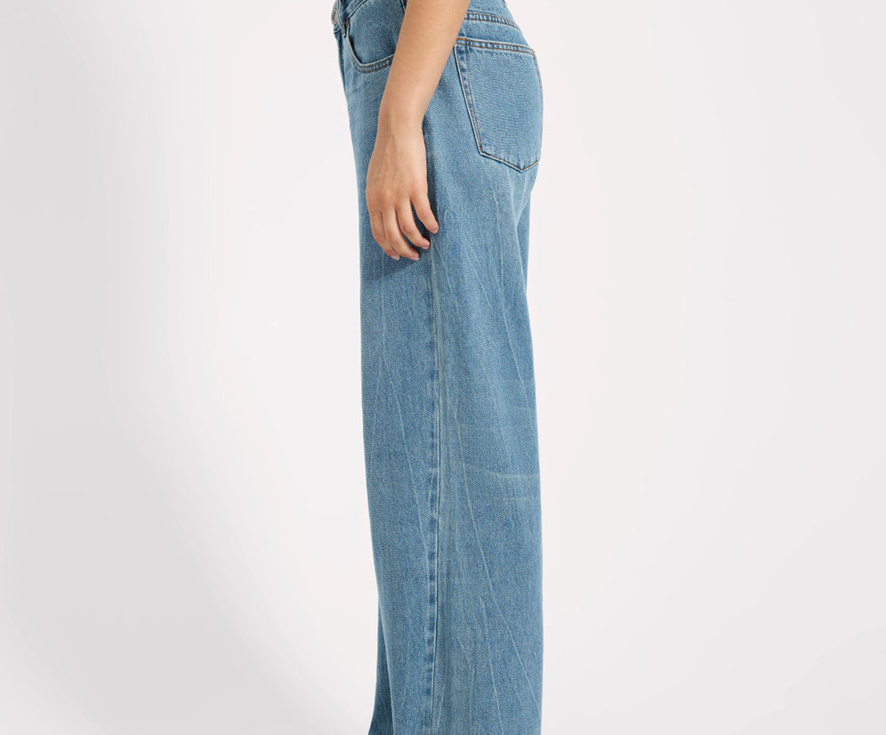 Baxters Mid Waist Wide Leg Denim Jeans - Blue Crush