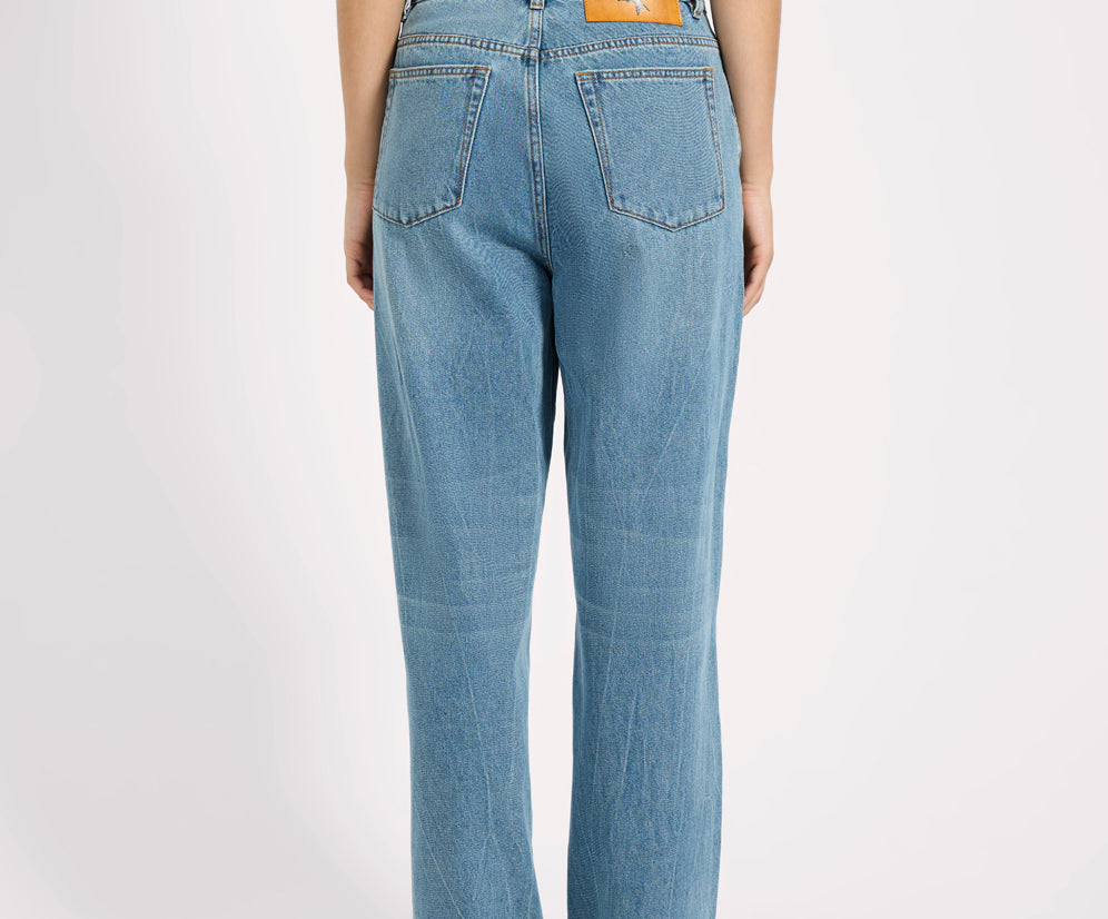 Baxters Mid Waist Wide Leg Denim Jeans - Blue Crush