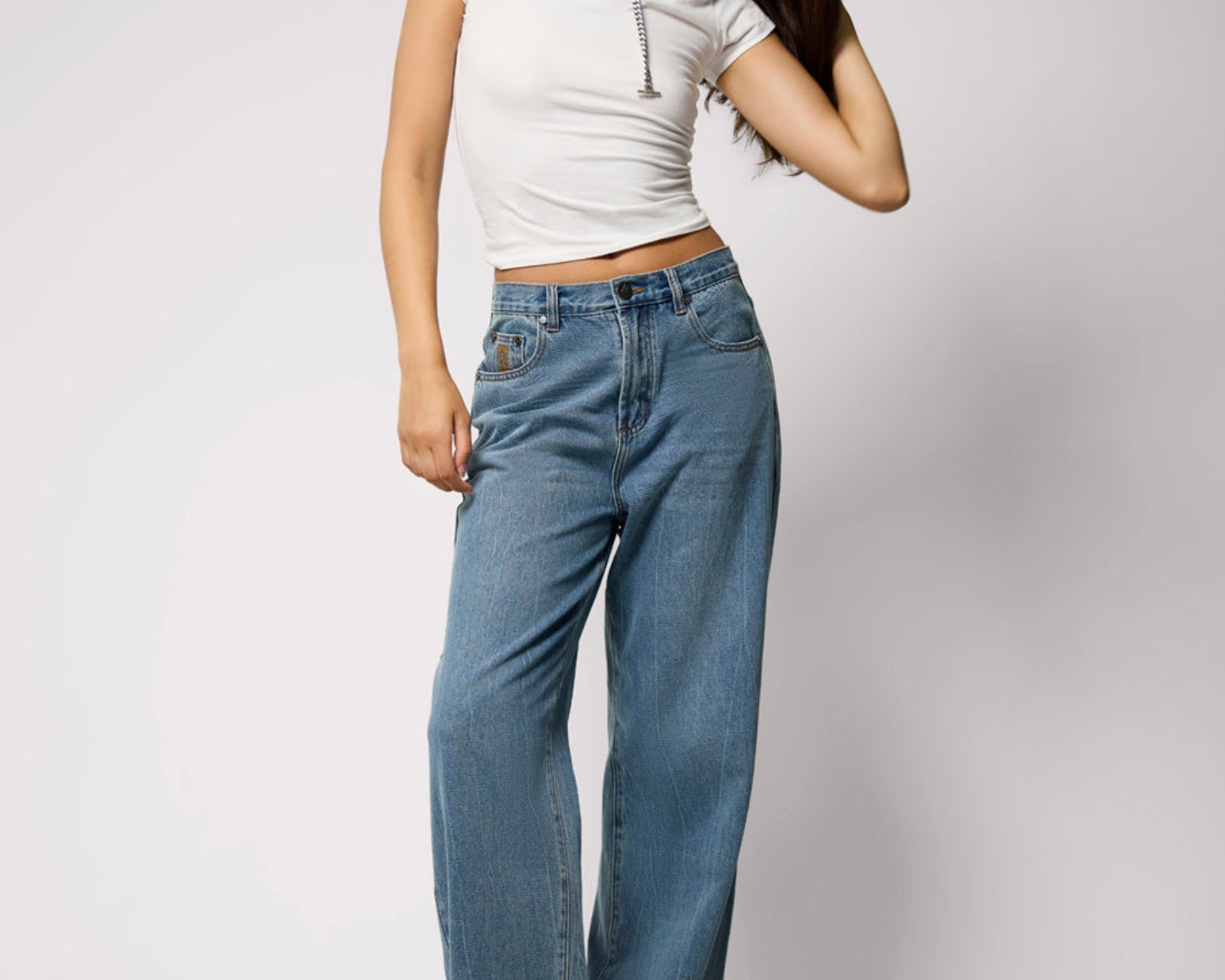 Baxters Mid Waist Wide Leg Denim Jeans - Blue Crush