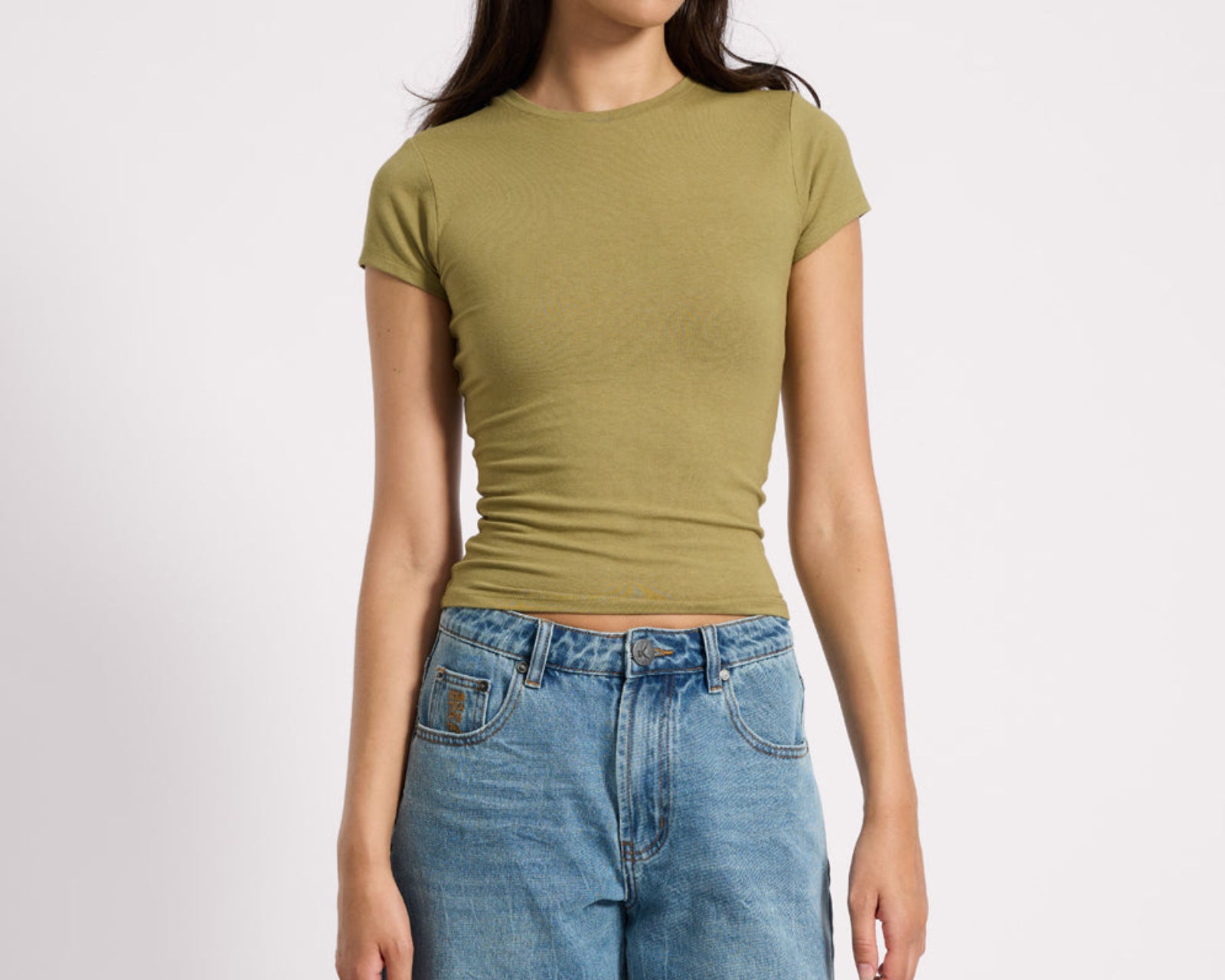 Jacksons Mid Waist Wide Leg Denim Shorts - Blue Crush