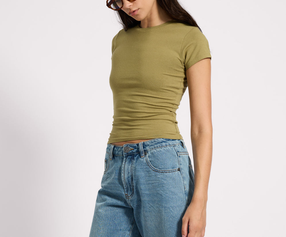 Jacksons Mid Waist Wide Leg Denim Shorts - Blue Crush