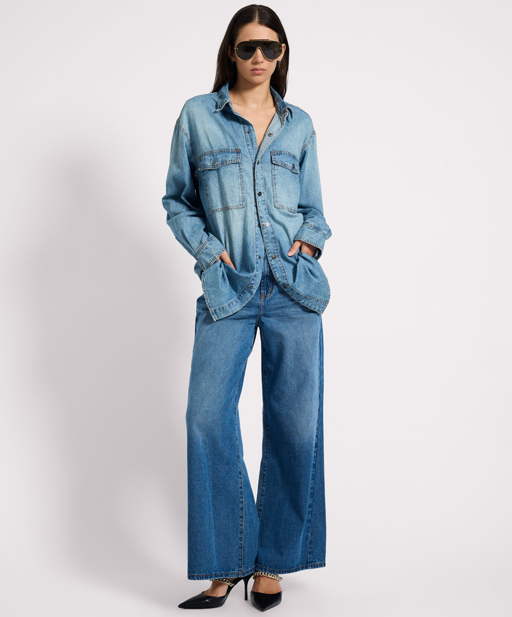 Women's Shirts Essential Denim Shirt - Blue Crush
