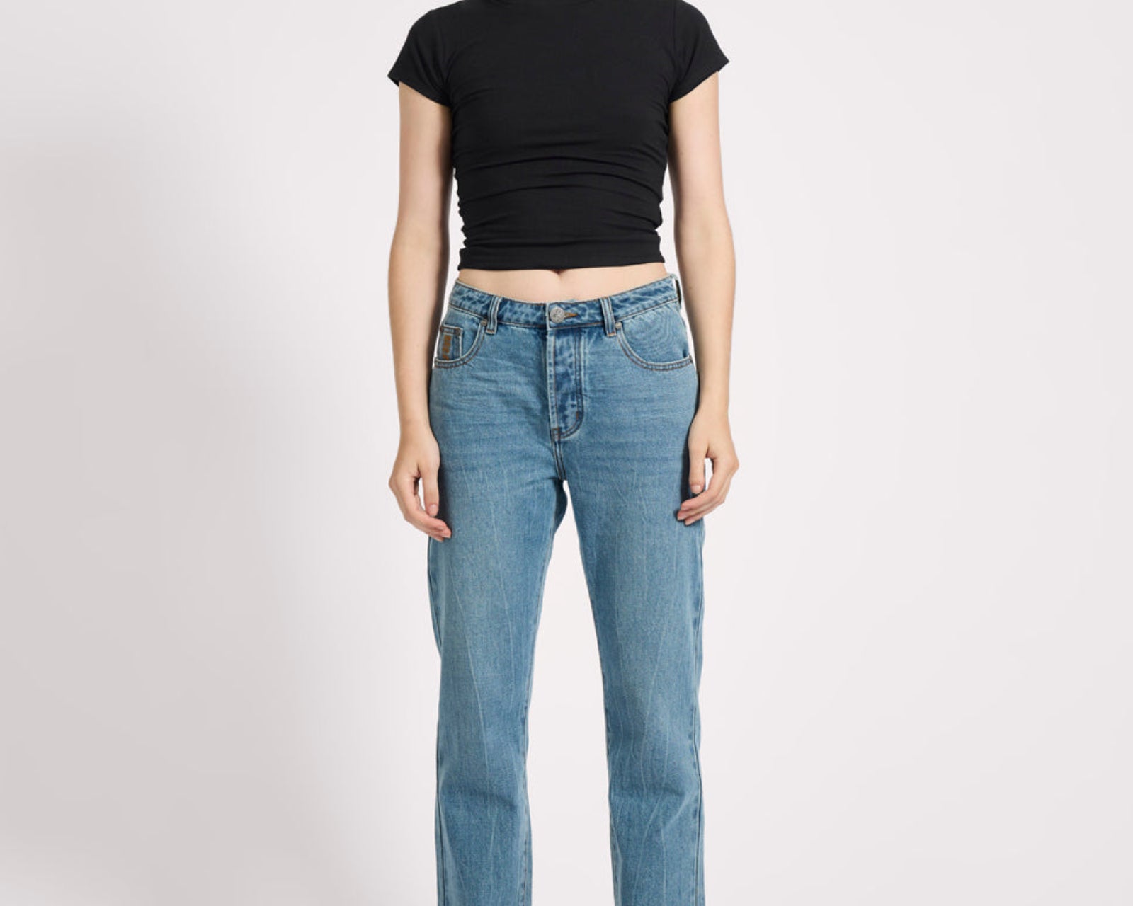 Austins Mid Waist Relaxed Straight Leg Jeans - Blue Crush