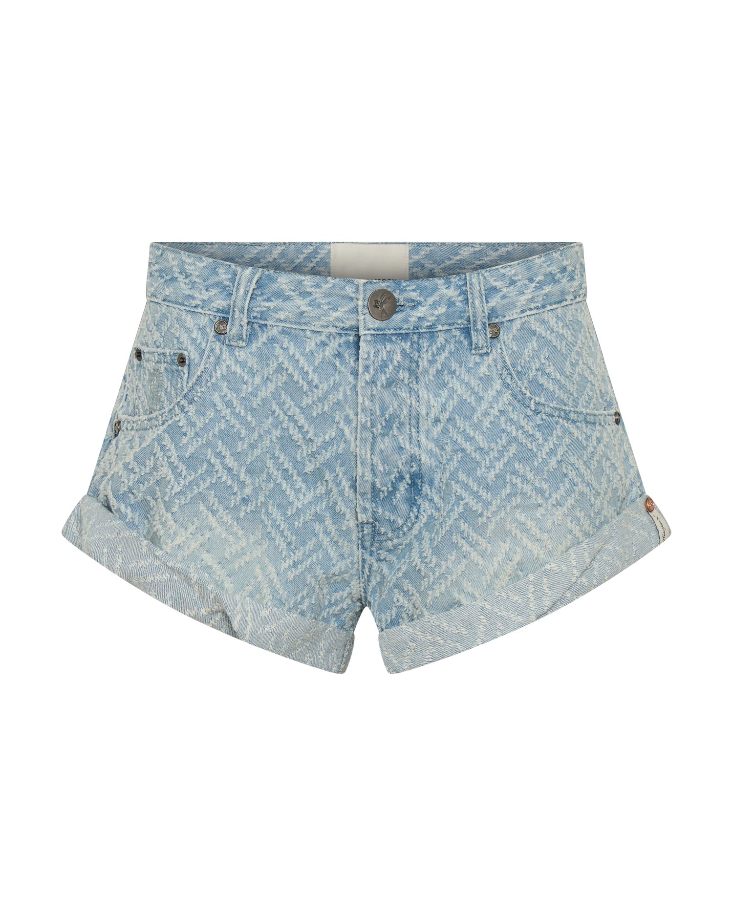 Women's Denim Shorts Bandits Low Waist Jacquard Denim Shorts - Chevron Blue