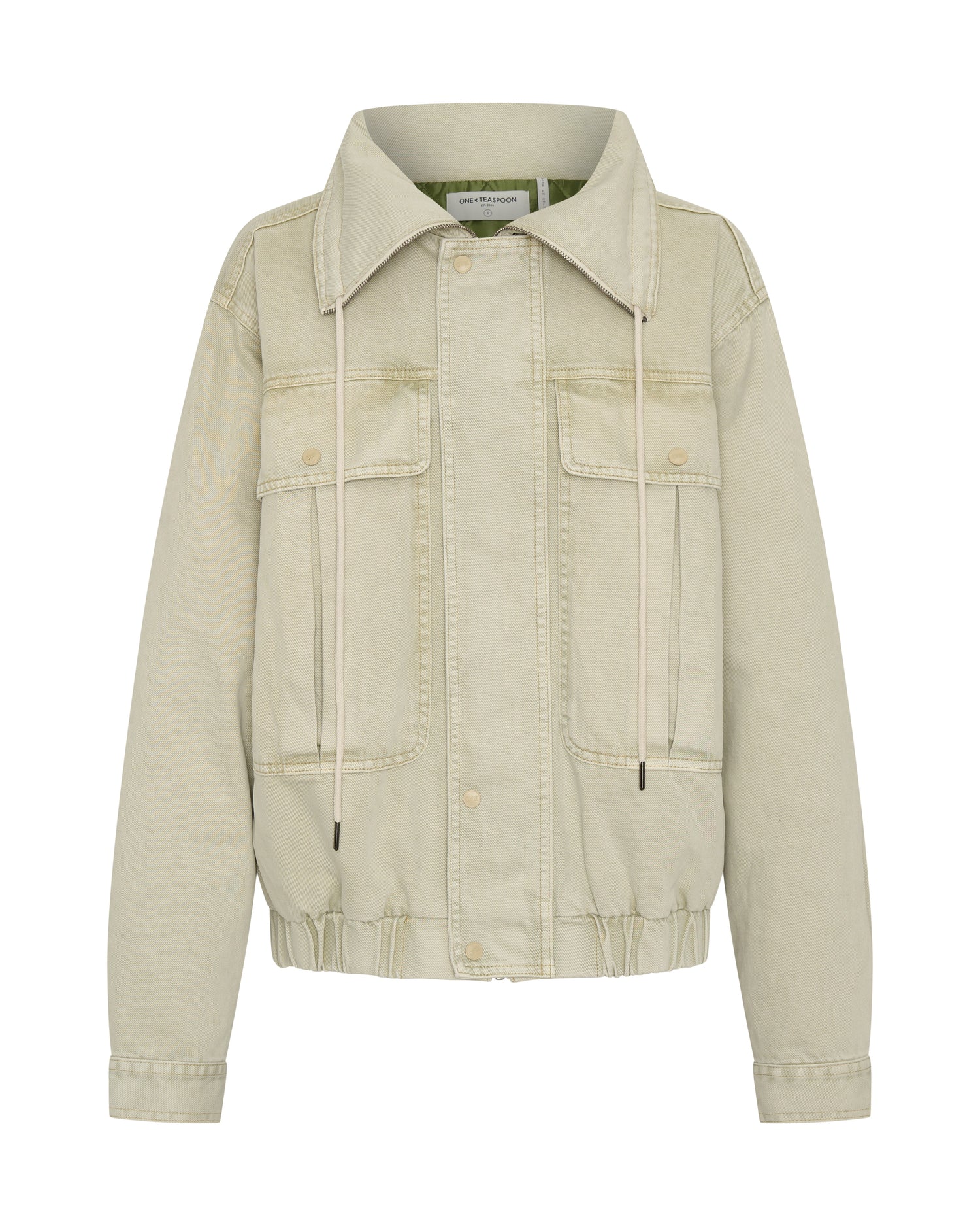  Denim Utility Puffer Jacket - Antique Stone