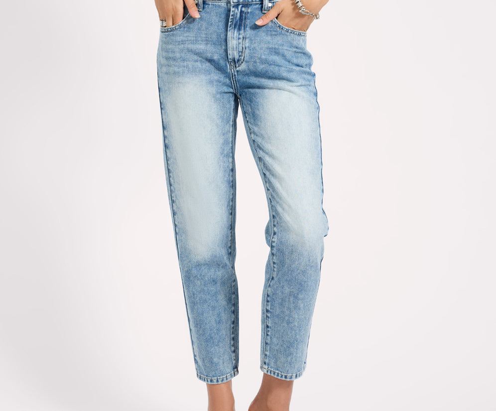 Slims High Waist Cropped Slim Fit Denim Jeans - Sunset Blue