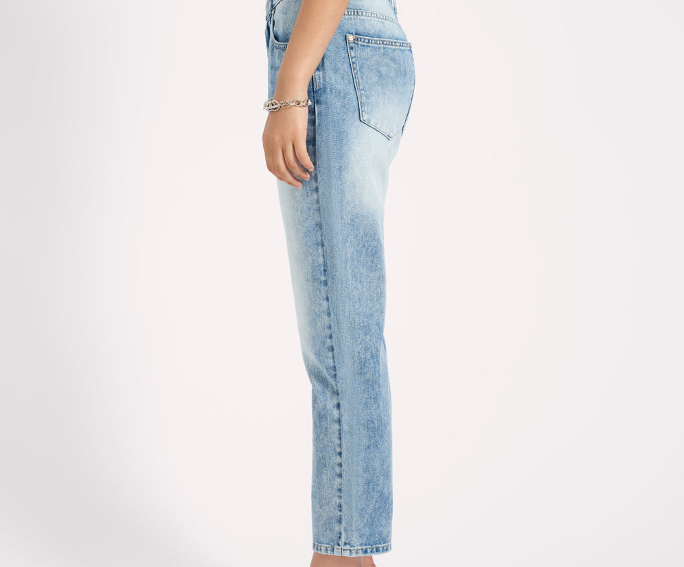 Slims High Waist Cropped Slim Fit Denim Jeans - Sunset Blue